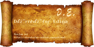 Dörnhöfer Edina névjegykártya